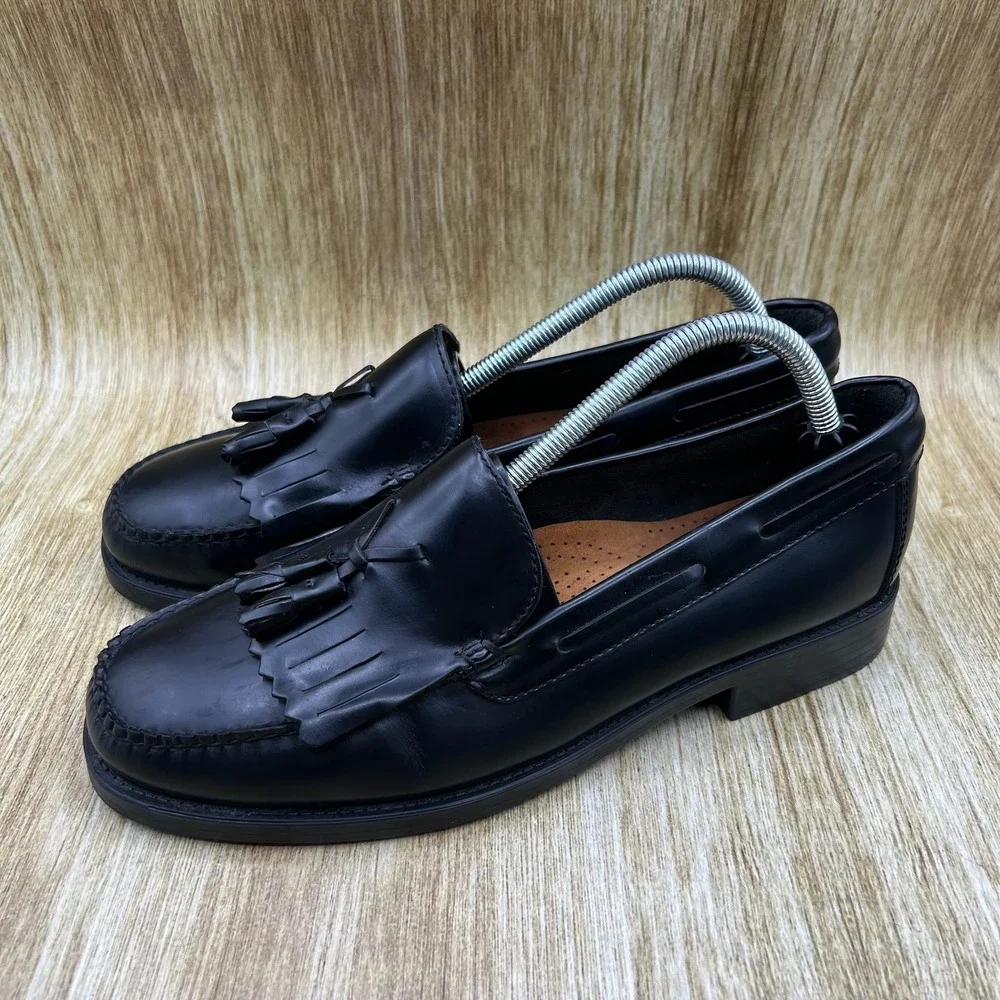 G.H. Bass Weejuns Marietta II Loafers Women's 10W Black Kiltie Tassel Leather